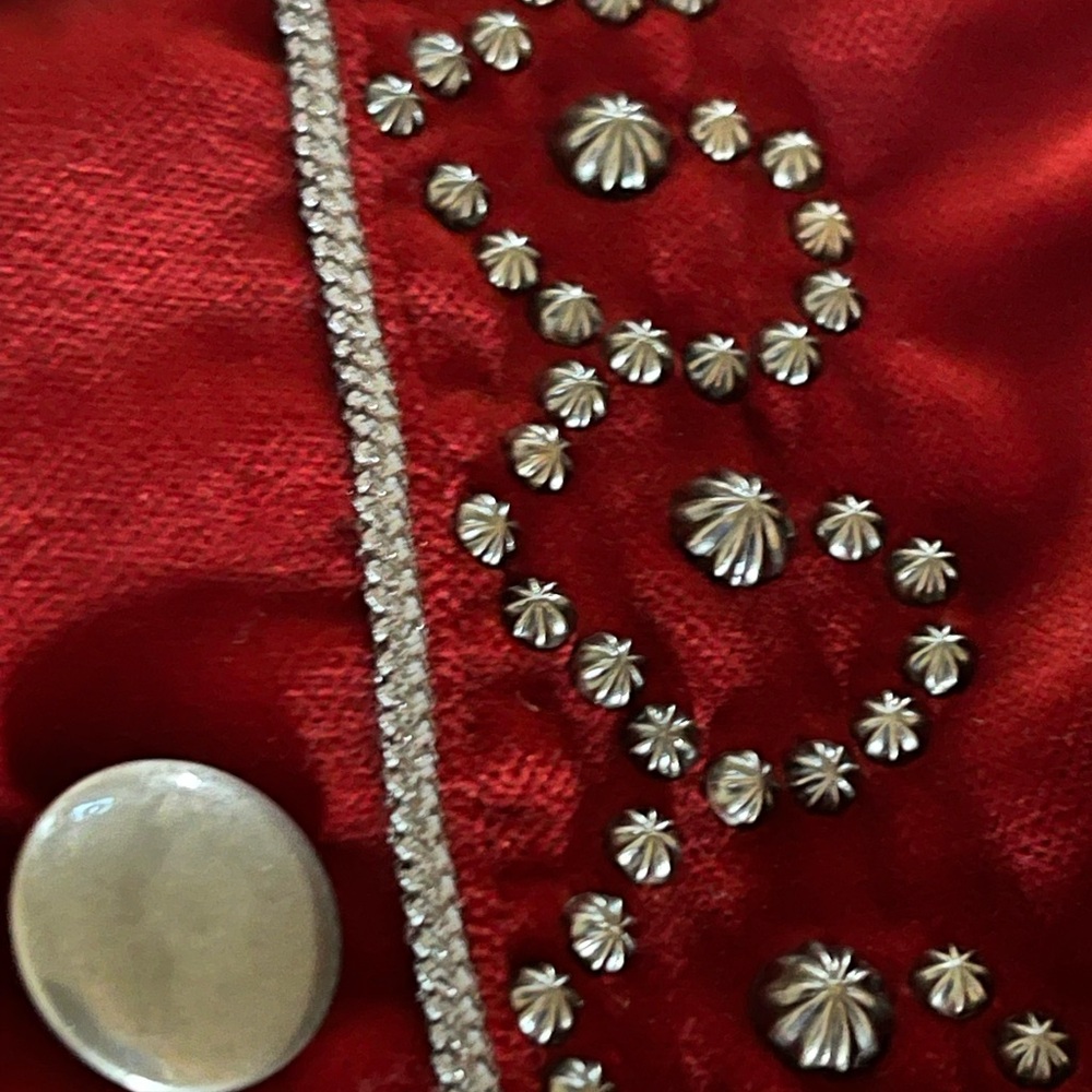 Double D Ranch Red Velvet Vest with Silver Studs - Picture 4 of 8